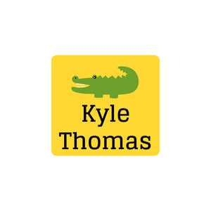 square clothing labels allligator yellow