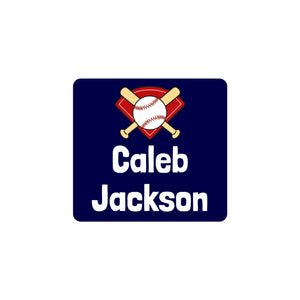 square clothing labels for kids baseball dark blue