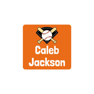 square clothing labels for kids baseball orange