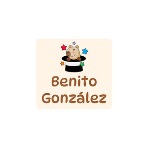 square clothing labels capybara cream