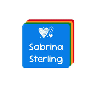square clothing labels doodle hearts elementary