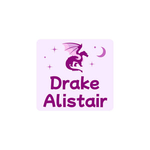 square clothing labels dragon purple