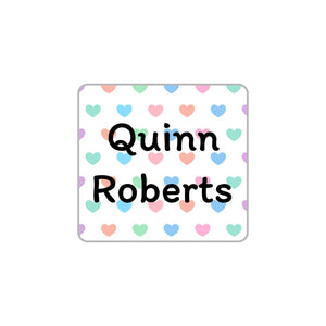 square clothing labels hearts new rainbow