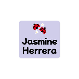 square clothing labels ladybug periwinkle