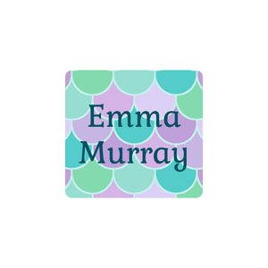 square clothing labels mermaid pattern ariel