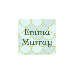 square clothing labels mermaid pattern mariana