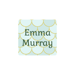 square clothing labels mermaid pattern mariana