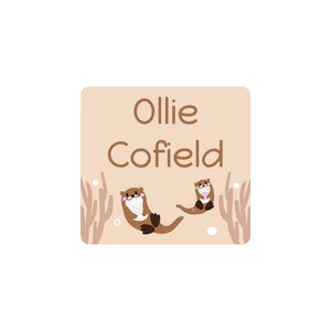 square clothing labels otter tan