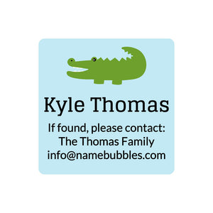 contact labels allligator light blue