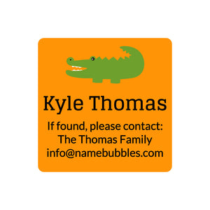 contact labels allligator orange