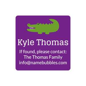 contact labels allligator purple