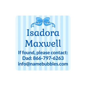 contact name labels bow blue