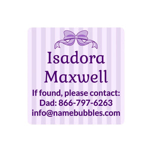 contact name labels bow purple