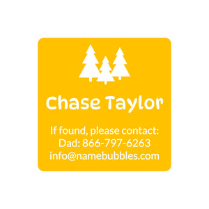 contact labels campsite sunrise