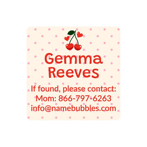 contact name labels cherries cream
