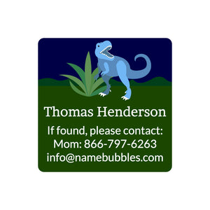 contact labels dinosaurs dark green