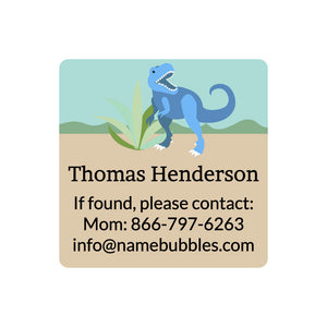 contact labels dinosaurs tan