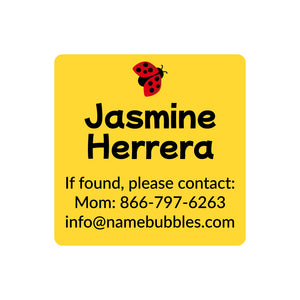 contact labels ladybug yellow