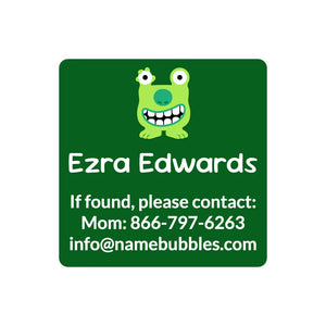 contact name labels monsters dark green