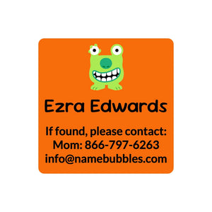 contact name labels monsters orange