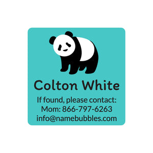 contact labels panda aqua