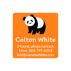 contact labels panda orange