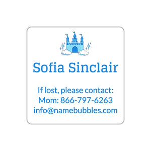 contact labels princess white - blue