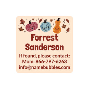 contact name labels pumpkin patch