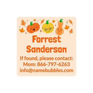contact name labels pumpkin spice
