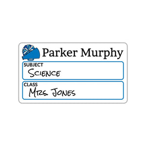 subject write-on labels for kids cheer blue