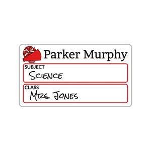 subject write-on labels for kids cheer red