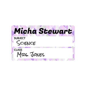 subject write-on labels for kids crystal prism amethyst