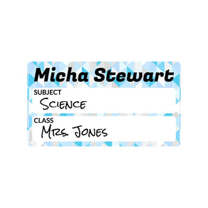 subject write-on labels for kids crystal prism aquamarine