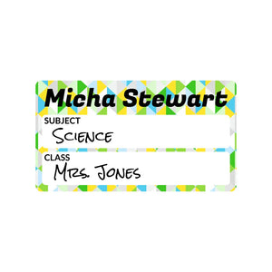 subject write-on labels for kids crystal prism labradorite