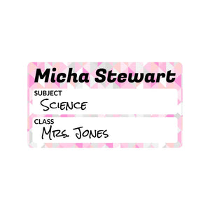 subject write-on labels for kids crystal prism rose quartz