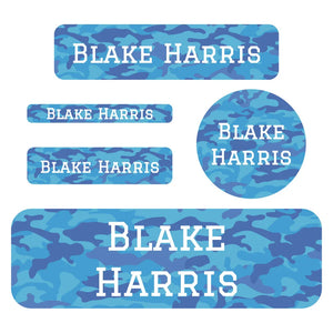 waterproof labels pack camo blue