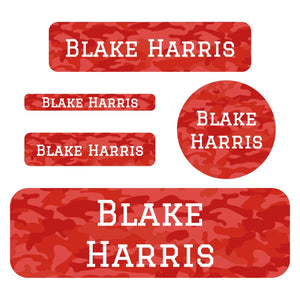 waterproof labels pack camo red