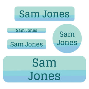 waterproof labels pack ombre blue