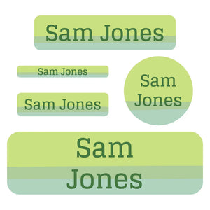 waterproof labels pack ombre green