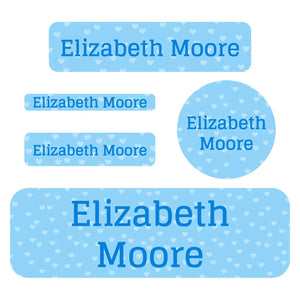 waterproof labels pack sweetheart blue