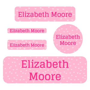 waterproof labels pack sweetheart pink