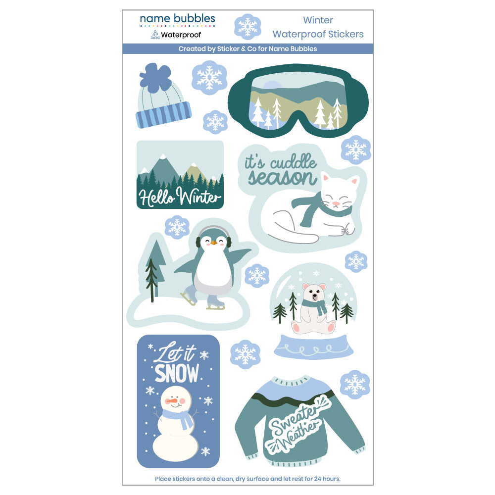 Kids' Waterproof Stickers: Winter Stickers