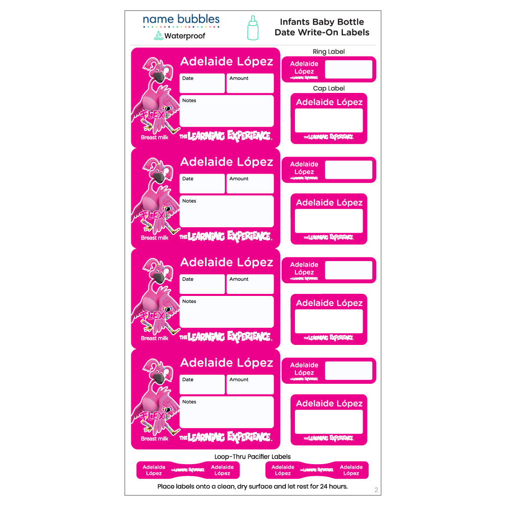 Flexi Breast Milk Infants Baby Bottle Date Write-On Labels
