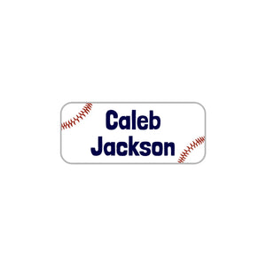 extra small rectangle labels for kids baseball dark blue