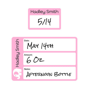 elephant baby pink baby bottle labels