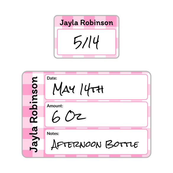 Gingham Daycare Labels Pack