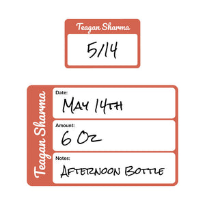 baby bottle date write-on labels sienna