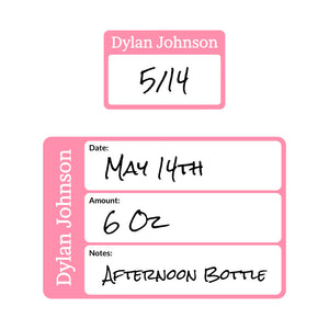 one color baby bottle date write-on labels