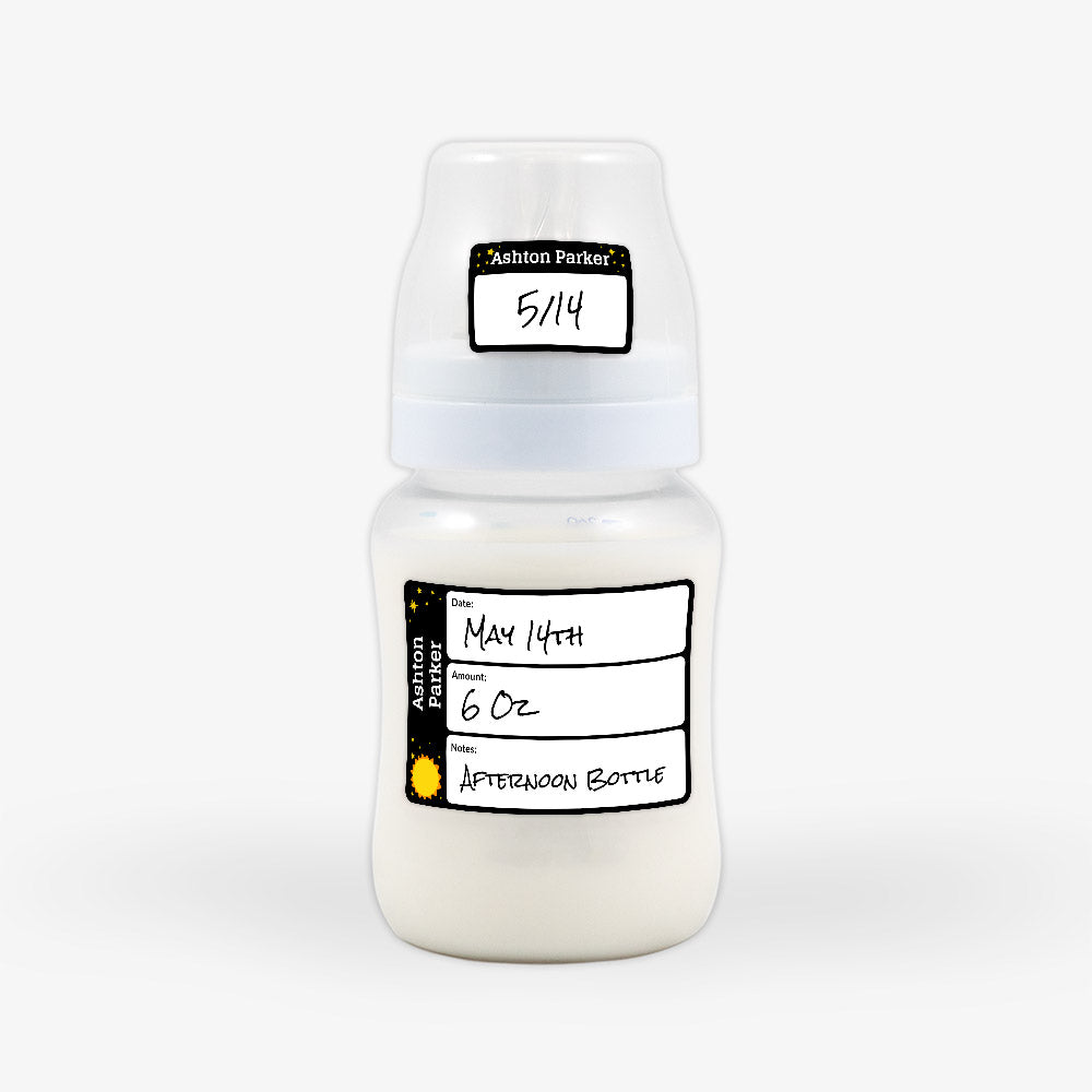 Baby bottle 2025 labels