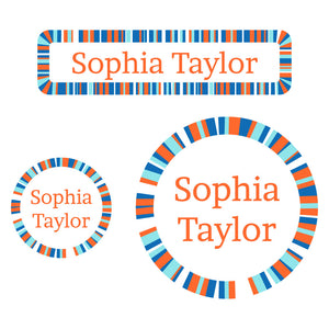 baby labels pack confetti orange splash